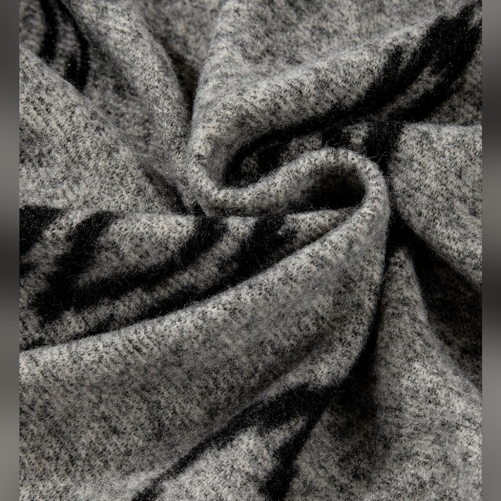 Grey Aztec Loose Oversize Fleece Shacket Layering Piece - Picture 10 of 12